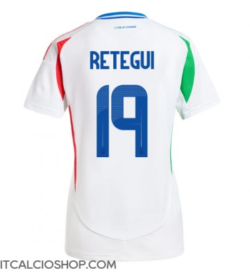 Italia Mateo Retegui #19 Seconda Maglia Femmina Europei 2024 Manica Corta